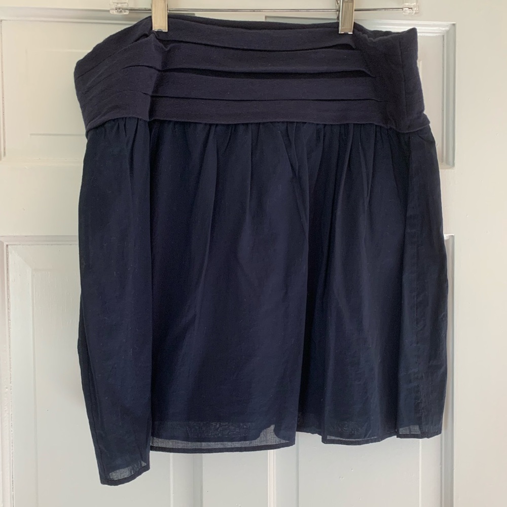 Loft pull on cotton skirt navy